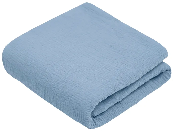 YOONCO - muślinowy komplet: kołderka 80x100 cm + poduszka 22x30 cm | Jeans