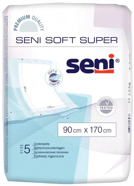 SENI Soft Super - podkłady higieniczne 90 x 170 cm | 5 szt.