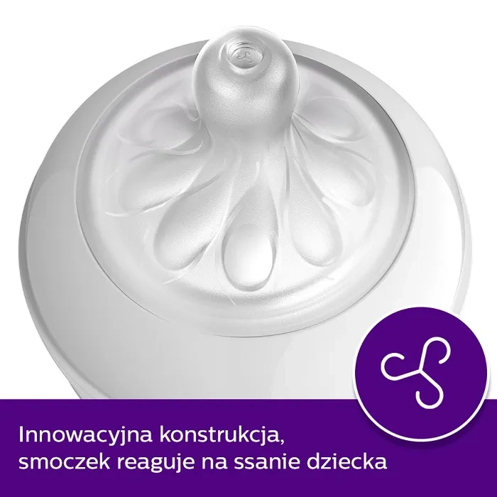 PHILIPS AVENT Natural Response - zestaw: 3 butelki ze smoczkiem + szczotka | 0 m+