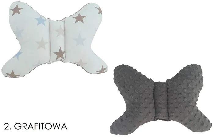 KMK - dwustronna antywstrząsowa poduszka do wózka Motylek 25x35 cm | MIX wzorów