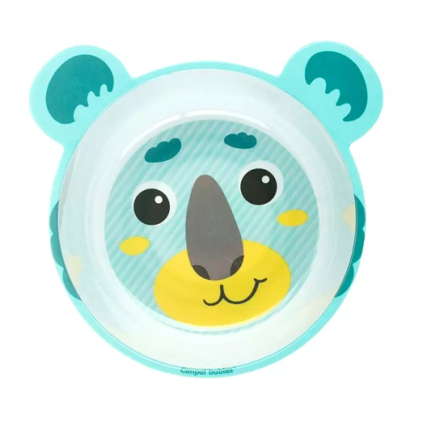 CANPOL BABIES - miska antypoślizgowa z melaminy 490ml HELLO LITTLE | turkusowa