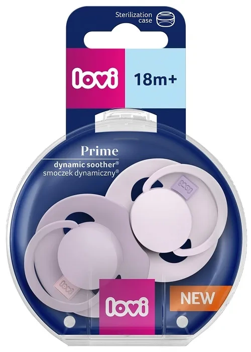 LOVI Prime - 2 x smoczek silikonowy dynamiczny 18 m+ | Lilac/Violet