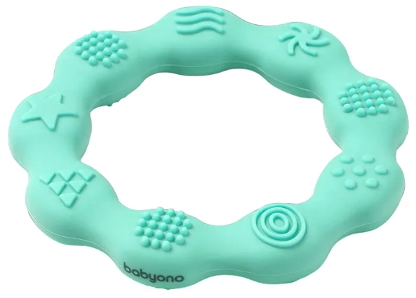 BABYONO - gryzak silikonowy Ring | Miętowy