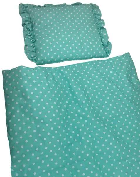 KMK - bawełniany komplet: kołderka 60x70 cm + poduszka 30x30 cm | Zielony