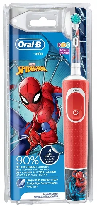 ORAL-B D100 Kids - elektryczna szczoteczka do zębów dla dzieci 3+ | Spider-Man