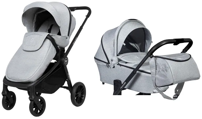 MUUVO Quick - wózek wielofunkcyjny, zestaw 2w1 z gondolą Quick 2.0 standard | Rocky Grey (+ ADAPTERY)