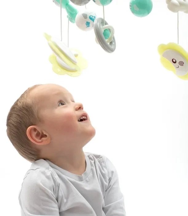 BABY MIX - karuzela do łóżeczka z projektorem i pozytywką | Miętowa