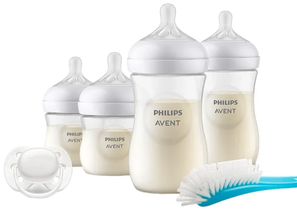PHILIPS AVENT Natural Response - zestaw: 4 butelki + smoczek + szczotka | 0 m+