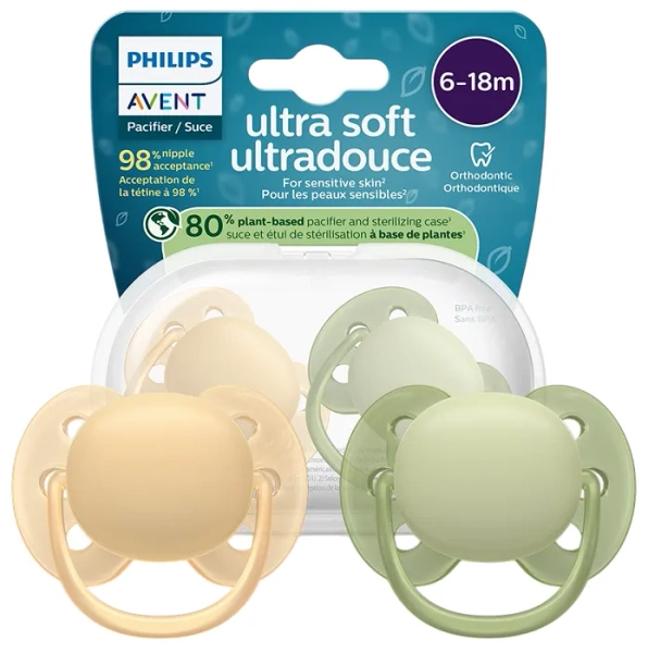 PHILIPS AVENT Ultra Soft Ultradouce - smoczek ortodontyczny 2 szt. | 6-18 m