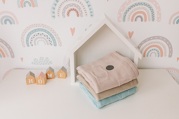 YOONCO Ptaszki - kocyk bambusowy 90x90 cm | Różowy