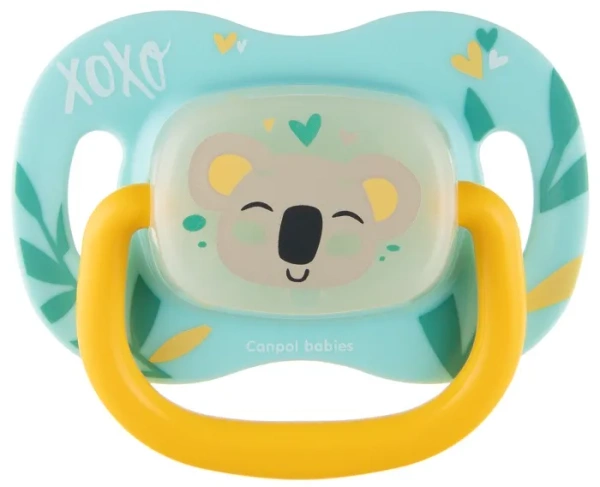 CANPOL BABIES Exotic Animals - smoczek uspokajający silikon 6-18 m okrągły | Koala