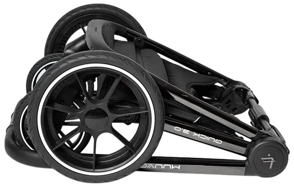 MUUVO Quick 3.0 Black Chrome - wózek wielofunkcyjny, zestaw 2w1 z gondolą XL | Pure Pink