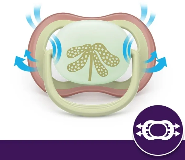 PHILIPS AVENT Ultra Air Day&Night - smoczek ortodontyczny 2 szt. | 6-18 m