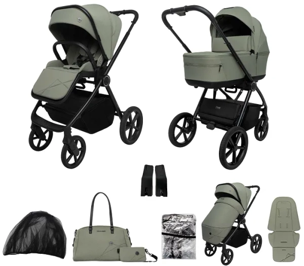 MUUVO One - wózek wielofunkcyjny, zestaw 2w1 | Olive (+ ADAPTERY)