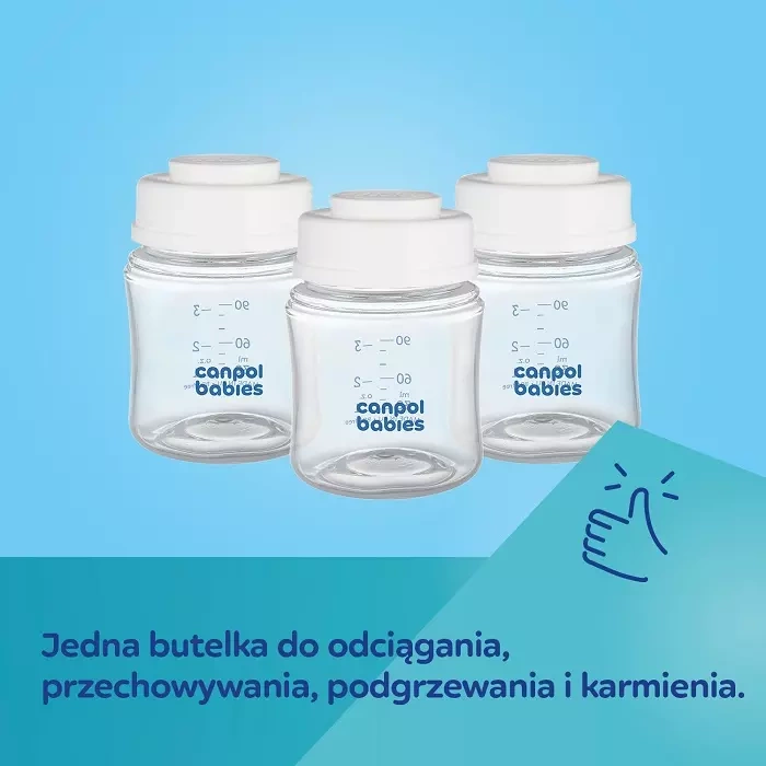 CANPOL BABIES - zestaw butelek do przechowywania pokarmu 3x120ml