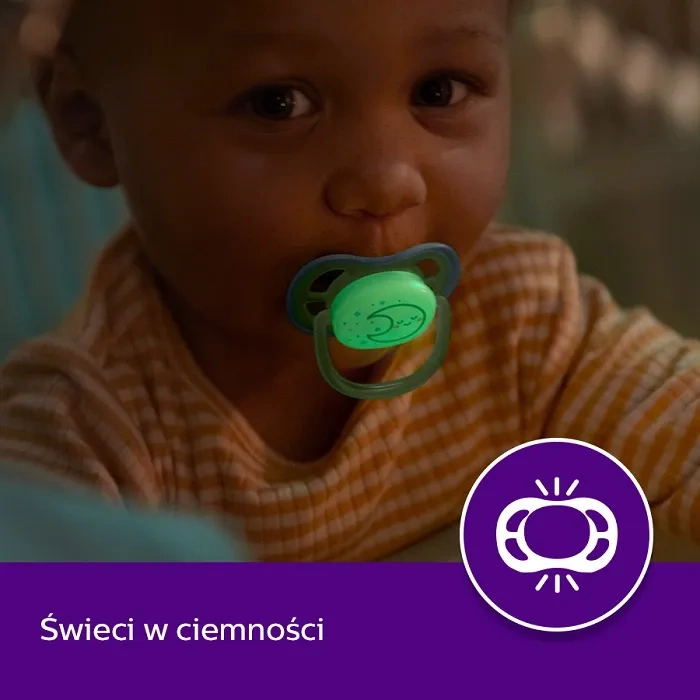 PHILIPS AVENT Ultra Air Nighttime - smoczek ortodontyczny 2 szt. | 18 m+