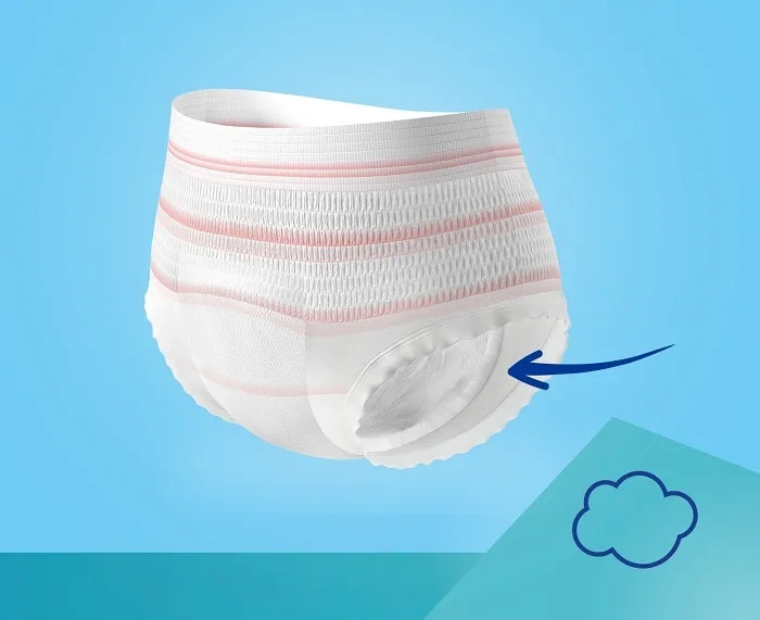 CANPOL BABIES - ultrachłonne jednorazowe majtki poporodowe 2w1 z podkładem 5 szt. | L/XL