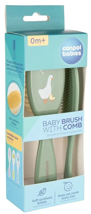 CANPOL BABIES Goose - szczotka i grzebień z miękkim włosiem