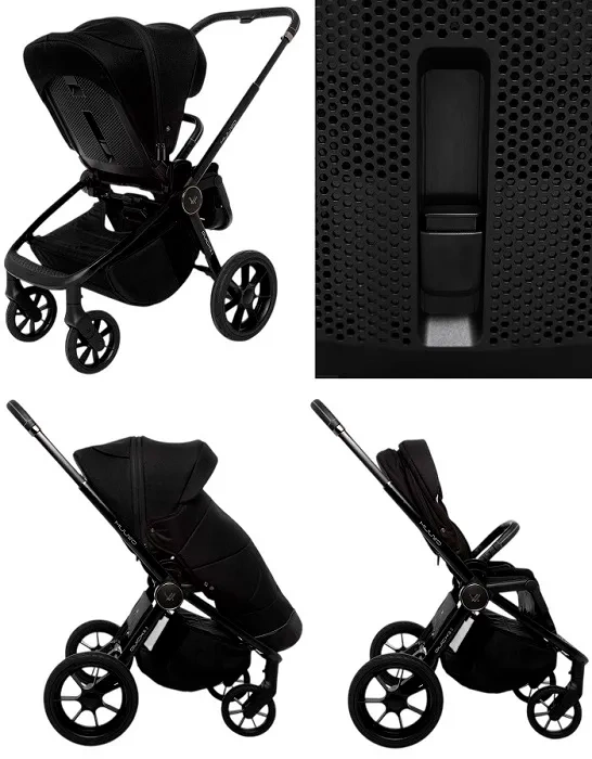 MUUVO Quick SE 2 - wózek wielofunkcyjny, zestaw 2w1 z gondolą Quick 3.0 | Chromium Black + Pure Pink (+ ADAPTERY)