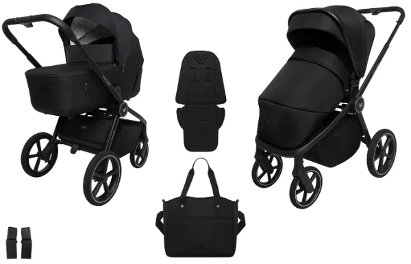 MUUVO Five - wózek wielofunkcyjny, zestaw 2w1 | Classic Black (+ ADAPTERY)