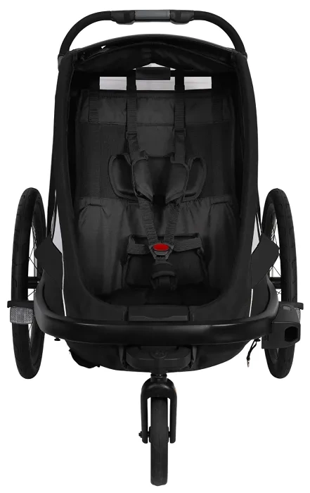 HAMAX Breeze One - jednoosobowa przyczepka rowerowa z zestawem do biegania | Black