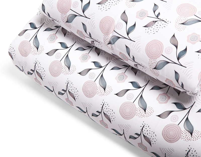 YOONCO - dwustronna pościel bawełniana do łóżeczka 135x100 cm | Flower