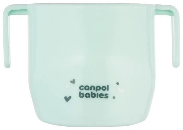 CANPOL BABIES Smart Cup - sprytny kubek do nauki picia z uchwytami 12 m+ | Turkusowy