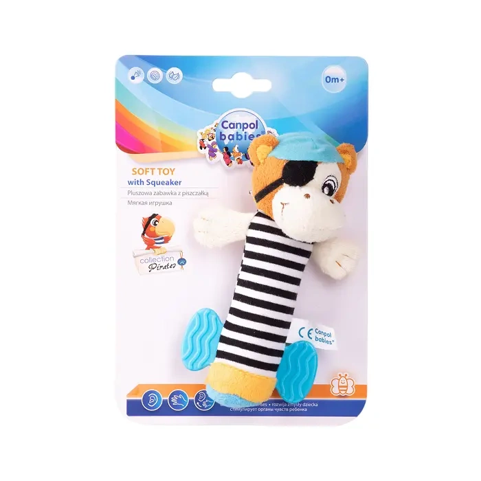 CANPOL BABIES - pluszowa zabawka z piszczkiem i gryzakiem 0+ | PIRATE