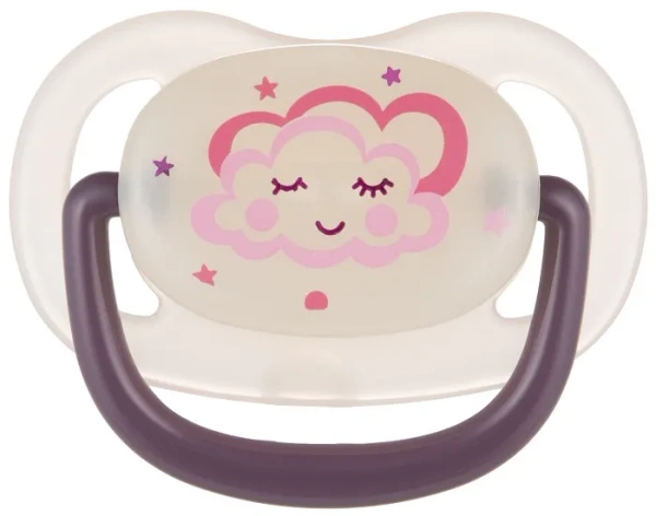 CANPOL BABIES Night Dreams - smoczek uspokajający silikon 6-18 m anatomiczny | różowy