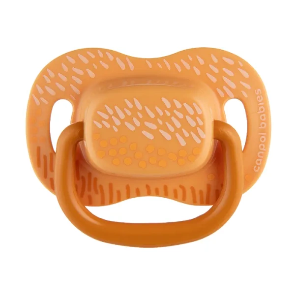 CANPOL BABIES - smoczek uspokajający silikonowy 18m+ symetryczny MOUNTAINS 2 szt. | żółte