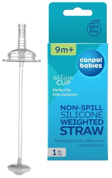 CANPOL BABIES - niekapiąca rurka silikonowa z odważnikiem | 1 szt.