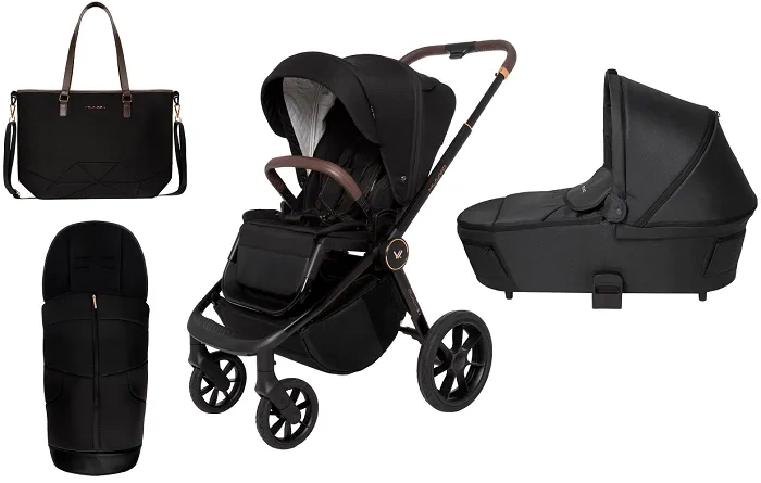 MUUVO Quick SE 2 - wózek wielofunkcyjny, zestaw 2w1 z gondolą Quick 3.0 | Sunset Black + Jet Black