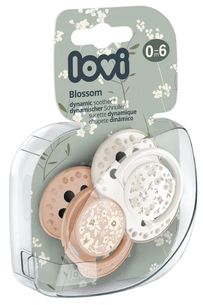 LOVI Blossom - 2 x smoczek silikonowy dynamiczny 0-6 m | Ivory