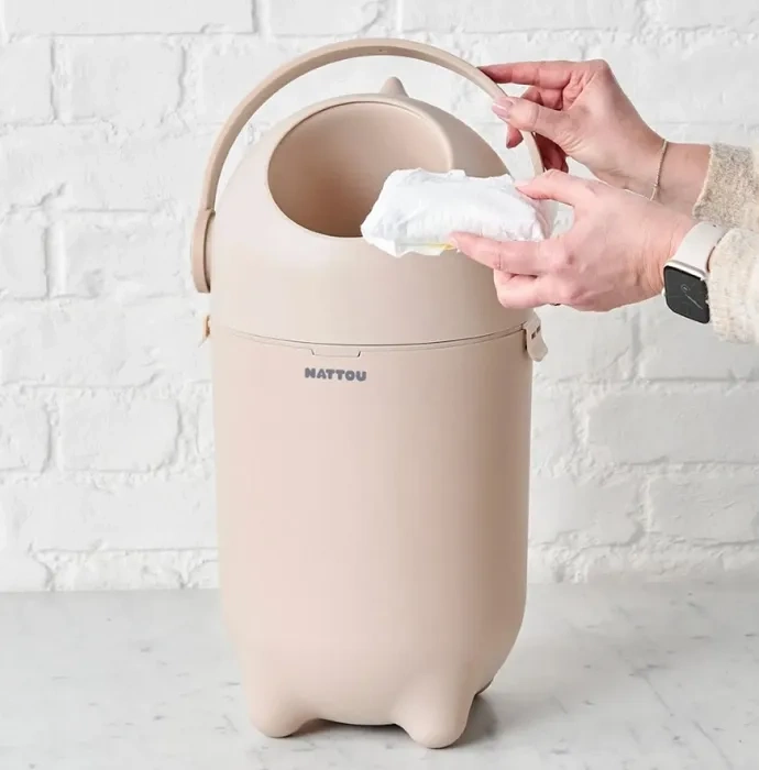 NATTOU Dropy - kosz na pieluchy 27 cm, 20 l | Biały