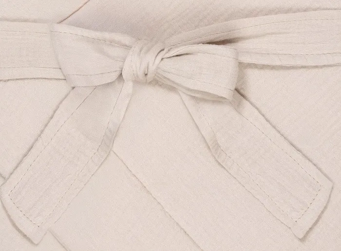 YOONCO - muślinowy rożek niemowlęcy z kokardą 75x75 cm | Beż