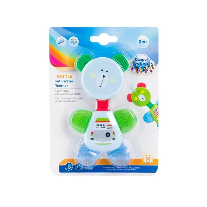 CANPOL BABIES - grzechotka z gryzakiem wodnym | MIŚ niebieski