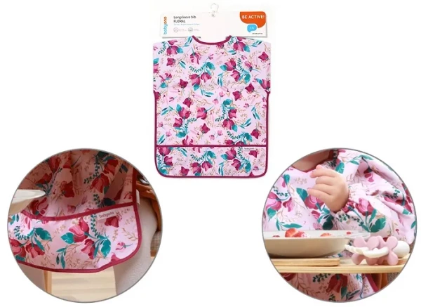 BABYONO - śliniak z długim rękawem 2-4 lata | Floral