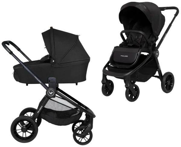 MUUVO Quick - wózek wielofunkcyjny, zestaw 2w1 z gondolą standard | Raven + Onyx Black (+ ADAPTERY)