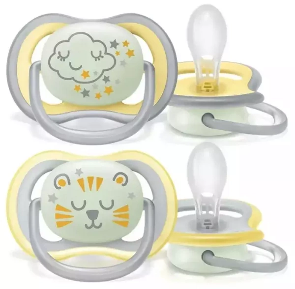 PHILIPS AVENT Ultra Air Nighttime - smoczek ortodontyczny 2 szt. | 18 m+