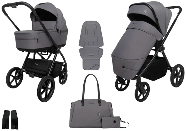 MUUVO One - wózek wielofunkcyjny, zestaw 2w1 | Gris (+ ADAPTERY)