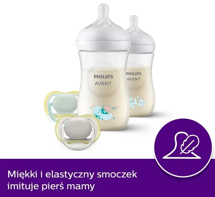 PHILIPS AVENT Natural Response - zestaw: 2 butelki 260 ml + 2 smoczki Ultra Air | 0 m+