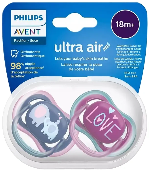 PHILIPS AVENT Ultra Air - smoczek ortodontyczny 2 szt. | 18 m+