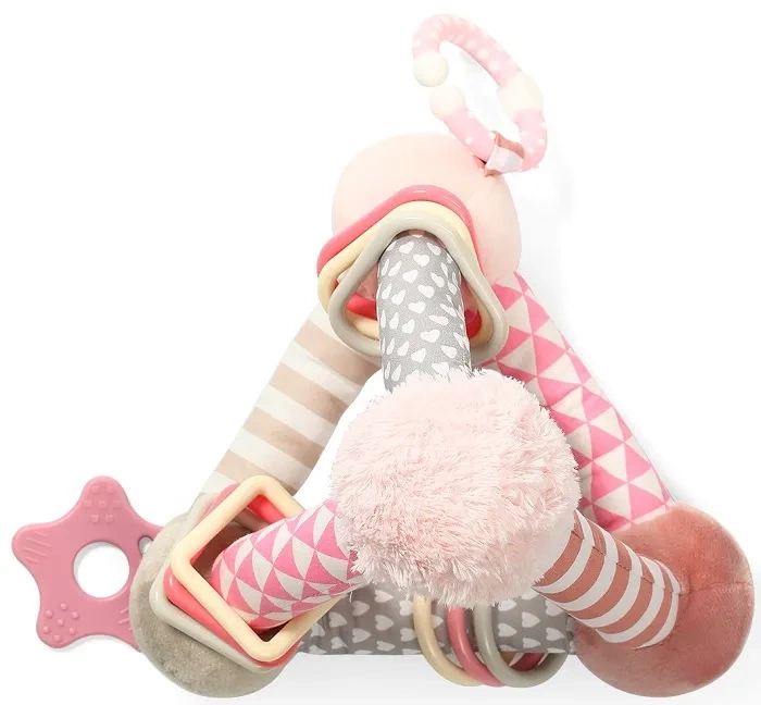 BABYONO Tiny Yoga - zabawka edukacyjna Pyramid | Różowa