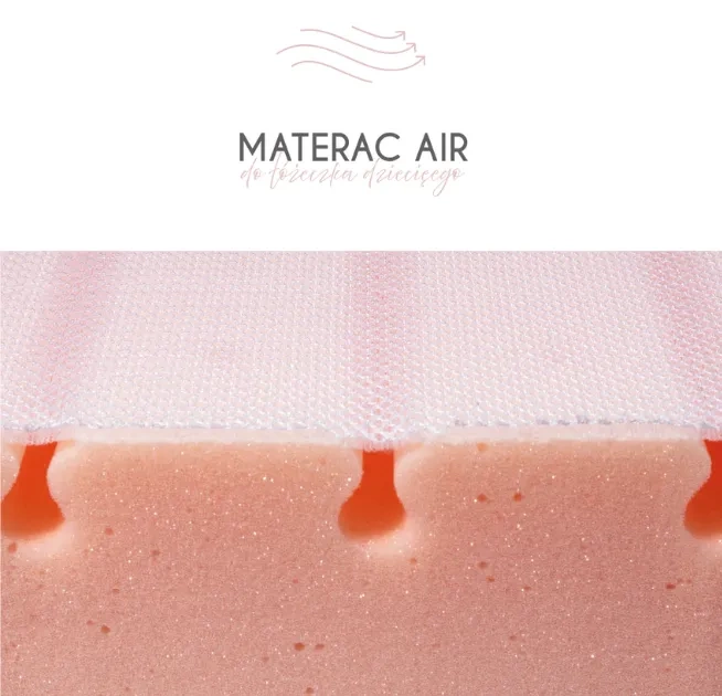 YOONCO - łóżeczko drewniane Timio z szufladą i barierką + materac Air | Białe