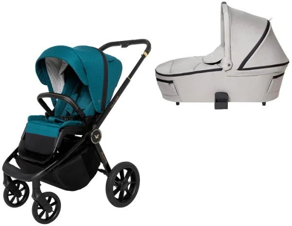 MUUVO Quick SE 2 - wózek wielofunkcyjny, zestaw 2w1 z gondolą Quick 3.0 | Paradise Gold + Steel Grey