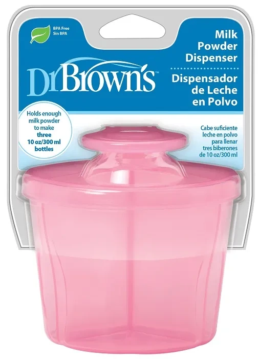 DR BROWN'S - 3-komorowy pojemnik na mleko w proszku | Różowy