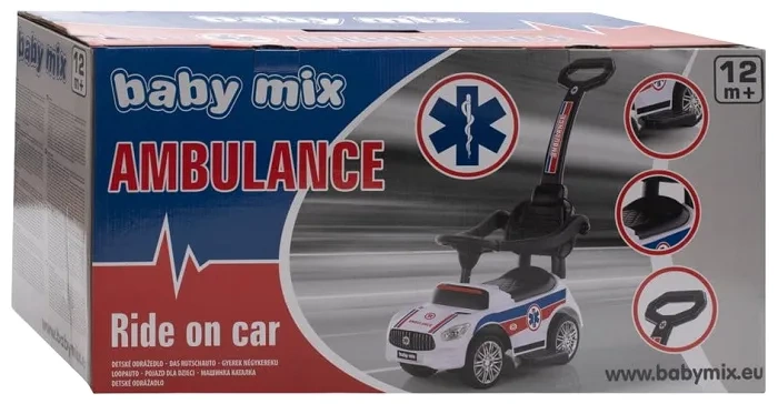 BABY MIX Ambulans - jeździk z panelem dźwiękowym | Karetka pogotowia