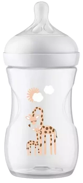 PHILIPS AVENT Natural Response - responsywna butelka antykolkowa 260 ml ŻYRAFA | 1 m+