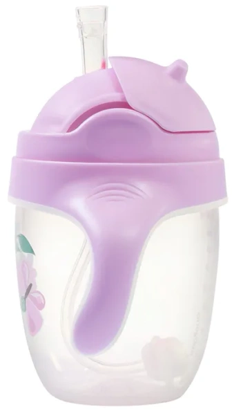 BABYONO - kubek niekapek z obciążoną słomką | Fioletowy