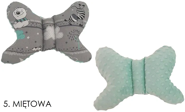 KMK - dwustronna antywstrząsowa poduszka do wózka Motylek 25x35 cm | MIX wzorów